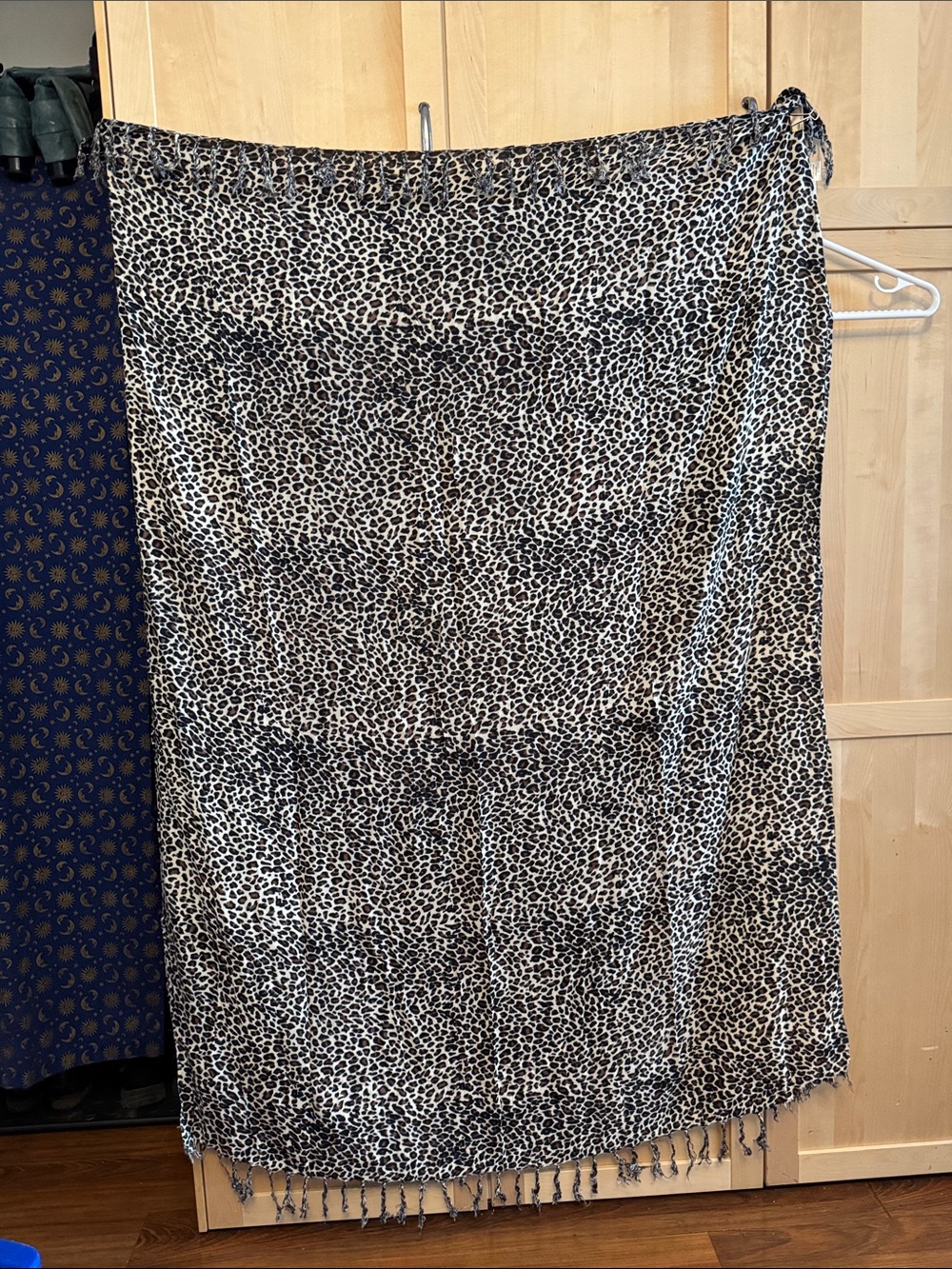Leopard Print Maxi Scarf - Black , Brown & Cream and Brown two tone long scarf
